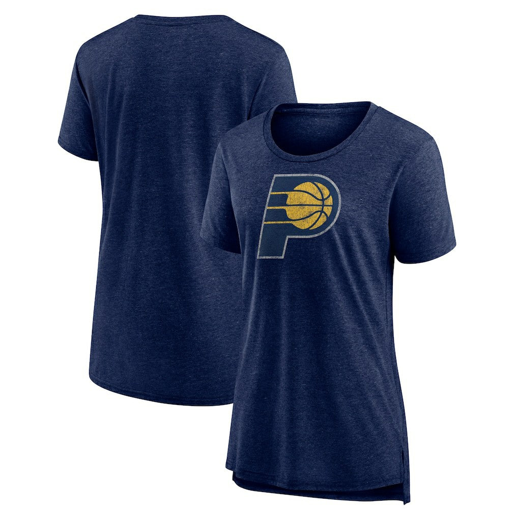 Indiana Pacers Women's Distressed Logo Tri-Blend T-Shirt - Heather Navy online