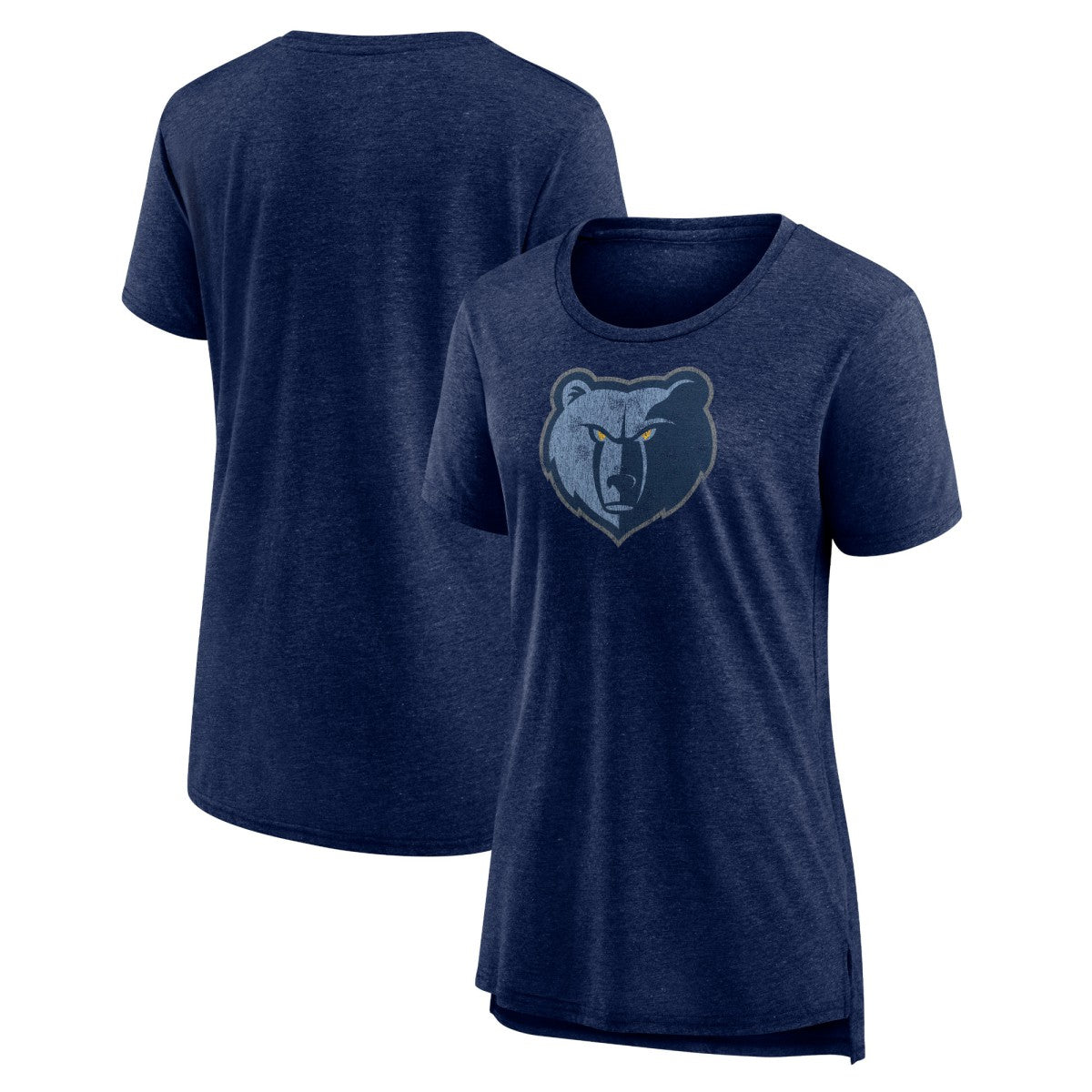 Memphis Grizzlies Women's Distressed Logo Tri-Blend T-Shirt - Heather Navy shop