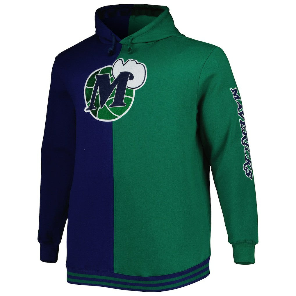 Dallas Mavericks Hardwood Classics Big & Tall Hardwood Classics Split Pullover Hoodie sale - Navy/Green | Mitchell & Ness online