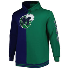 Dallas Mavericks Hardwood Classics Big & Tall Hardwood Classics Split Pullover Hoodie sale - Navy/Green | Mitchell & Ness online