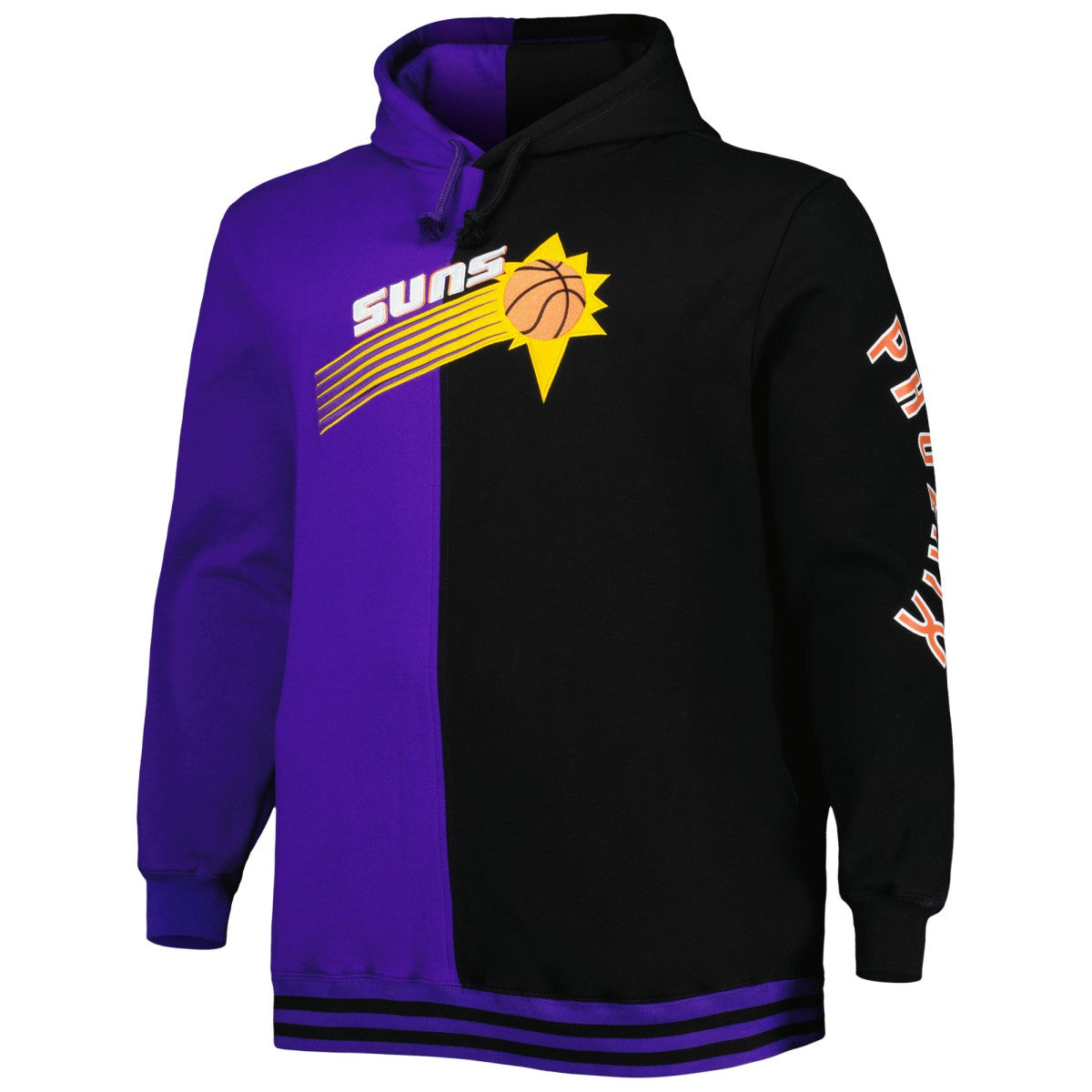 Phoenix Suns Big & Tall Hardwood Classics Split Pullover Hoodie - Purple/Black | Mitchell & Ness discount