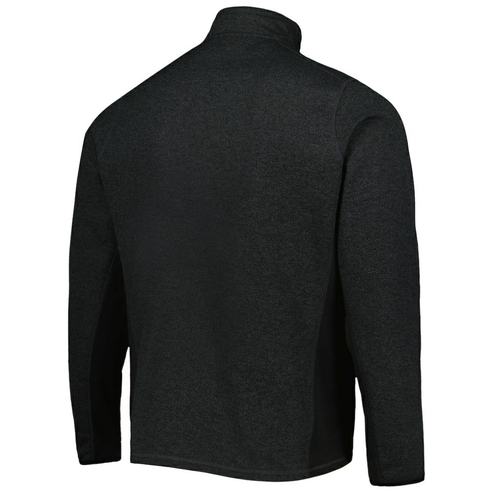 Chicago Blackhawks Antigua Course Quarter-Zip Jacket Heathered Black