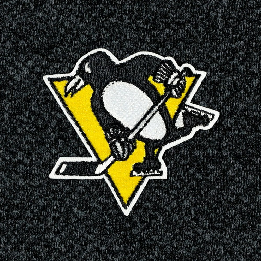 Pittsburgh Penguins Antigua Course Quarter-Zip Jacket Heathered Black
