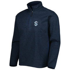 Seattle Kraken Antigua Course Quarter-Zip Jacket Heathered Deep Sea Blue