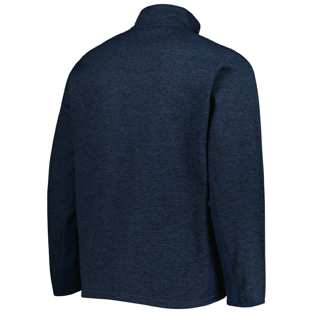 Seattle Kraken Antigua Course Quarter-Zip Jacket Heathered Deep Sea Blue