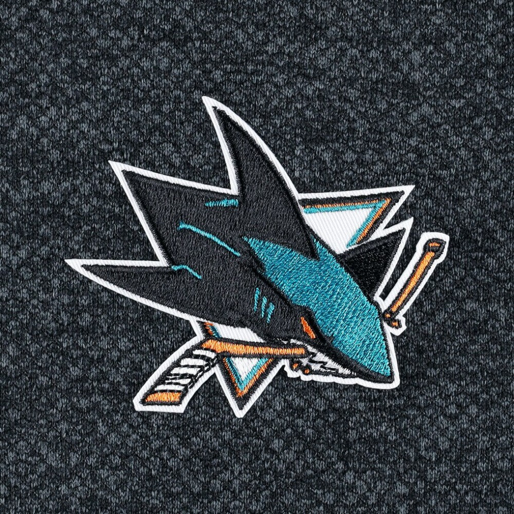 San Jose Sharks Antigua Course Quarter-Zip Jacket Heathered Black