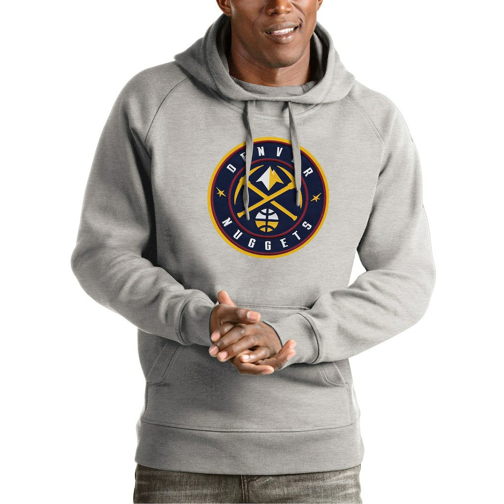 Denver Nuggets Antigua Team Logo Victory Pullover Hoodie sale - Heather Gray for sale