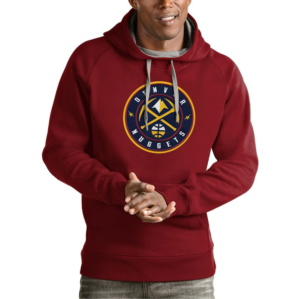 Denver Nuggets Antigua Team Logo Victory Pullover Hoodie sale - Red cheap