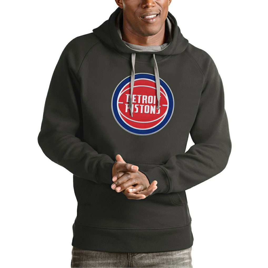 Detroit Pistons Antigua Team Logo Victory Pullover Hoodie sale - Charcoal for sale