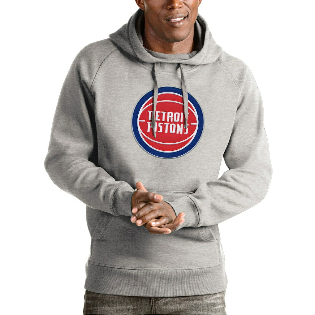 Detroit Pistons Antigua Team Logo Victory Pullover Hoodie sale - Heather Gray cheap
