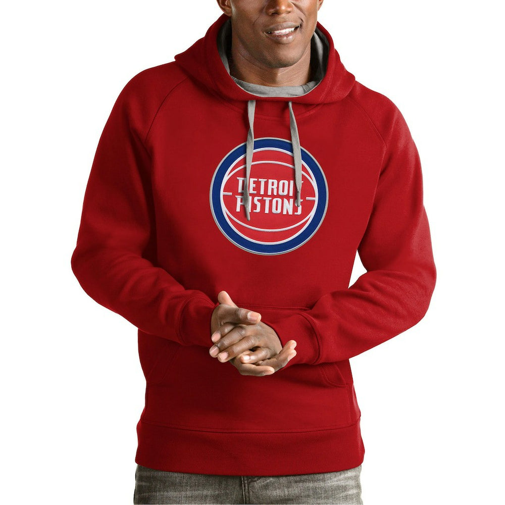 Detroit Pistons Antigua Team Logo Victory Pullover Hoodie sale - Red on sale