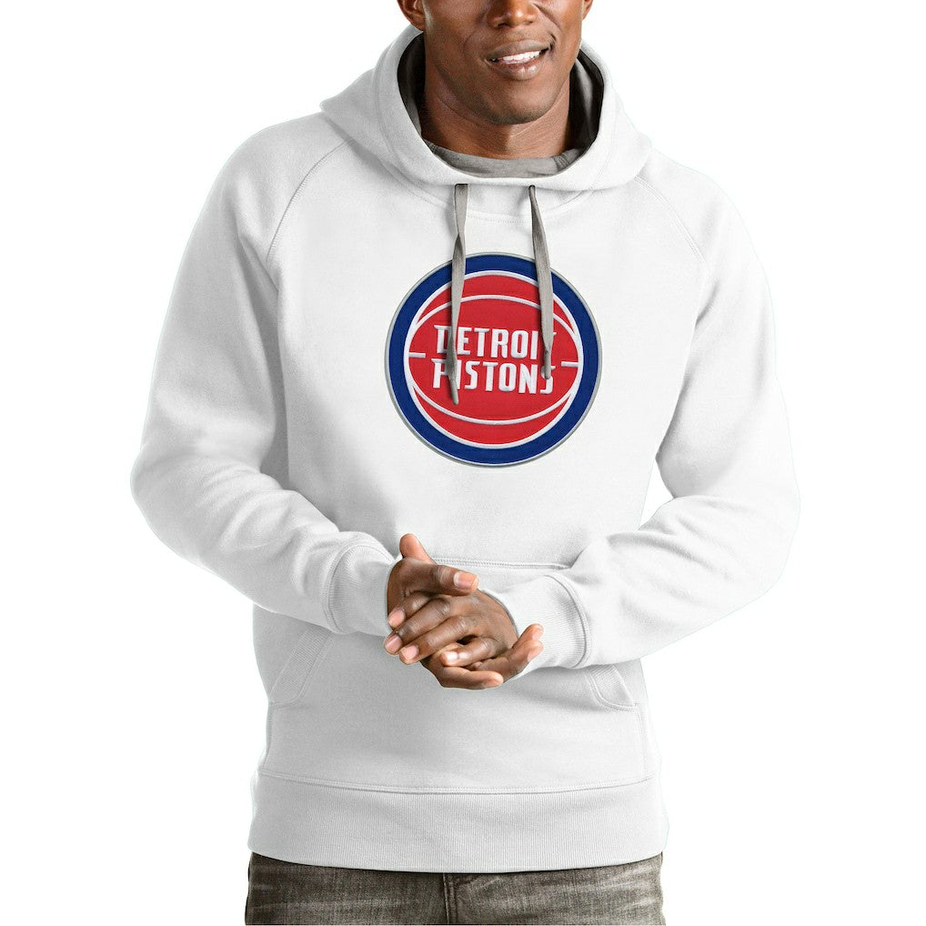 Detroit Pistons Antigua Team Logo Victory Pullover Hoodie - White cheap