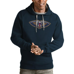 New Orleans Pelicans Antigua Team Logo Victory Pullover Hoodie - Navy on sale