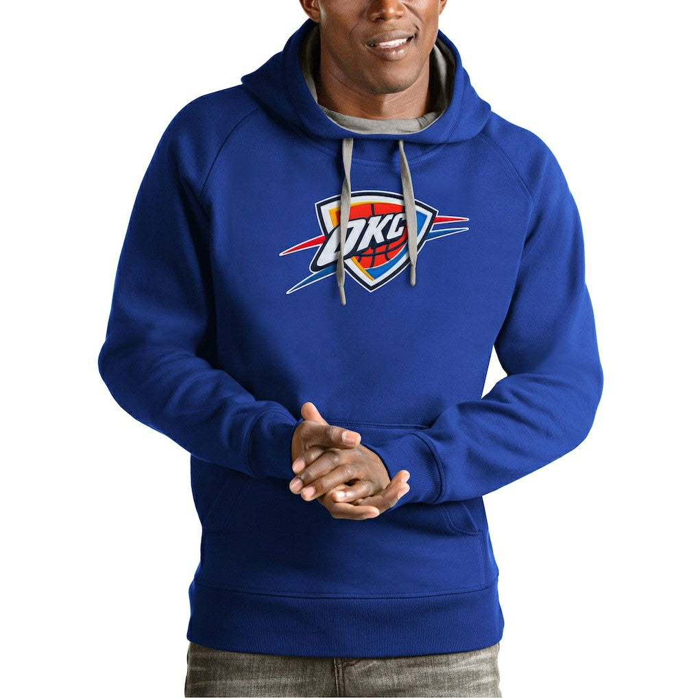 Oklahoma City Thunder Antigua Team Logo Victory Pullover Hoodie - Royal shop