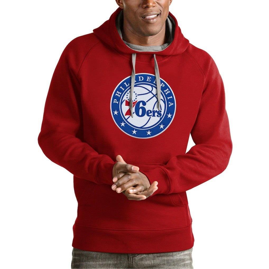 Philadelphia 76ers Antigua Team Logo Victory Pullover Hoodie - Red sale