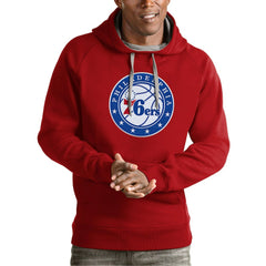 Philadelphia 76ers Antigua Team Logo Victory Pullover Hoodie - Red sale
