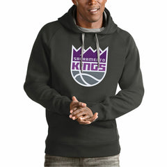 Sacramento Kings Antigua Team Logo Victory Pullover Hoodie - Charcoal discount
