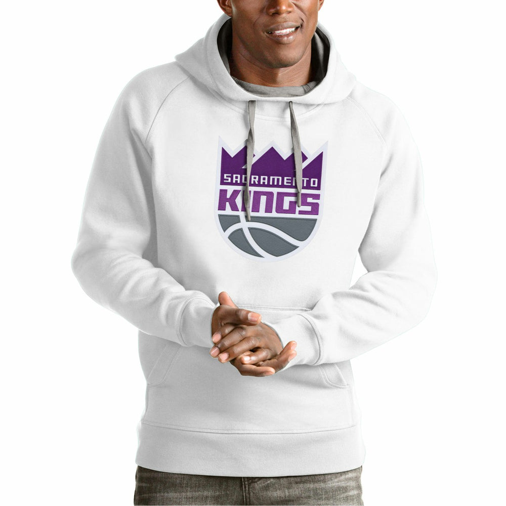 Sacramento Kings Antigua Team Logo Victory Pullover Hoodie - White for sale