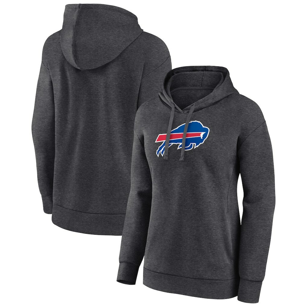 Buffalo Bills Women's Primary Logo Pullover Hoodie - Charcoal discount