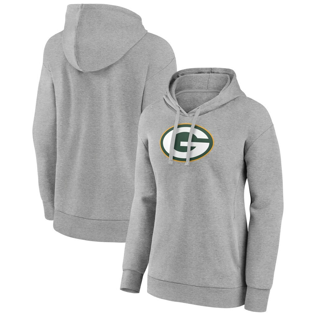 Green Bay Packers Women's Primary Logo Pullover Hoodie - Gray sale