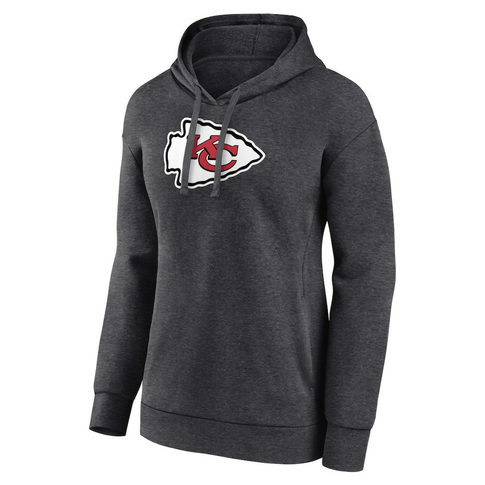 Kansas City Chiefs Women's Primary Logo Pullover Hoodie - Charcoal cheap