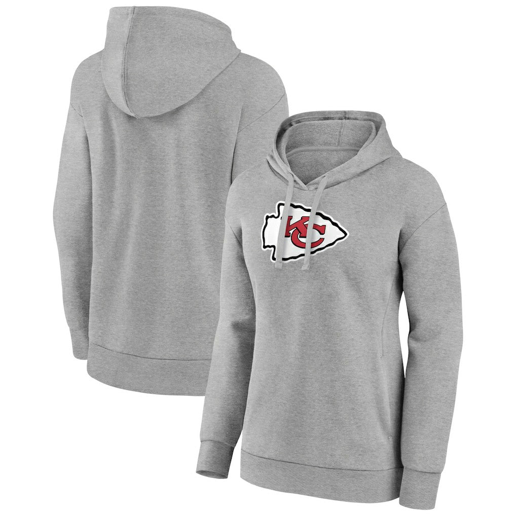 Kansas City Chiefs Women's Primary Logo Pullover Hoodie - Gray cheap