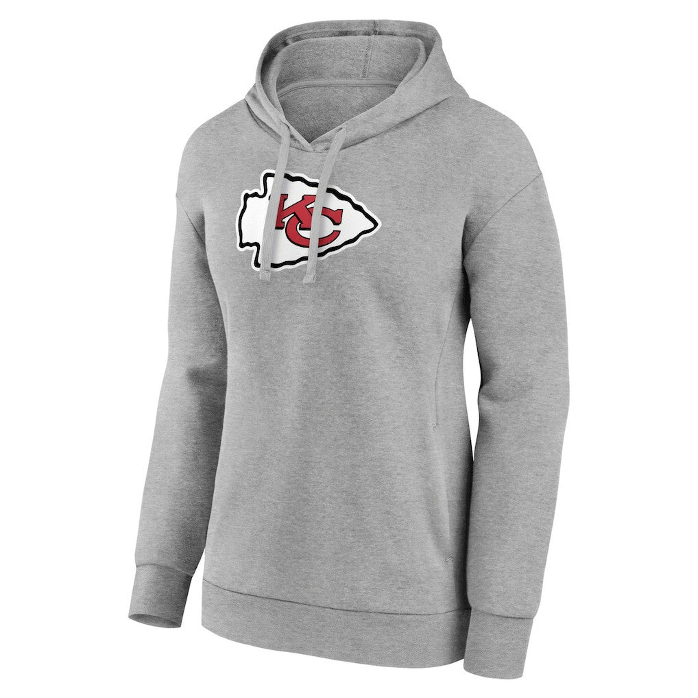 Kansas City Chiefs Women's Primary Logo Pullover Hoodie - Gray cheap