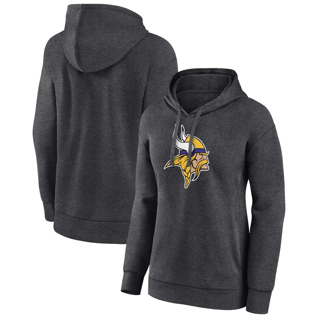 Minnesota Vikings Women's Primary Logo Pullover Hoodie - Charcoal sale