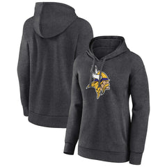 Minnesota Vikings Women's Primary Logo Pullover Hoodie - Charcoal sale