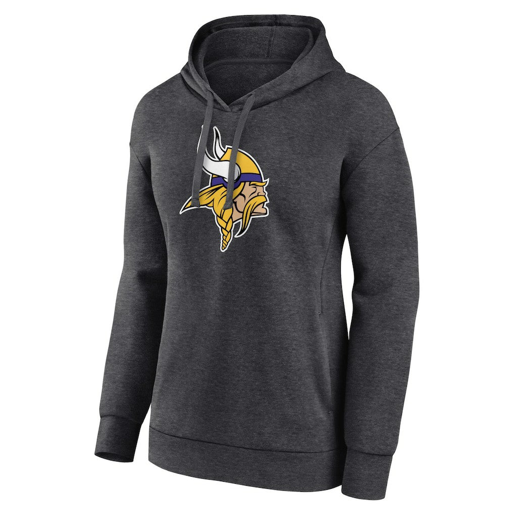 Minnesota Vikings Women's Primary Logo Pullover Hoodie - Charcoal sale