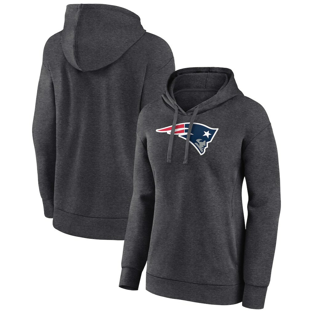 New England Patriots Women's Primary Logo Pullover Hoodie - Charcoal discount