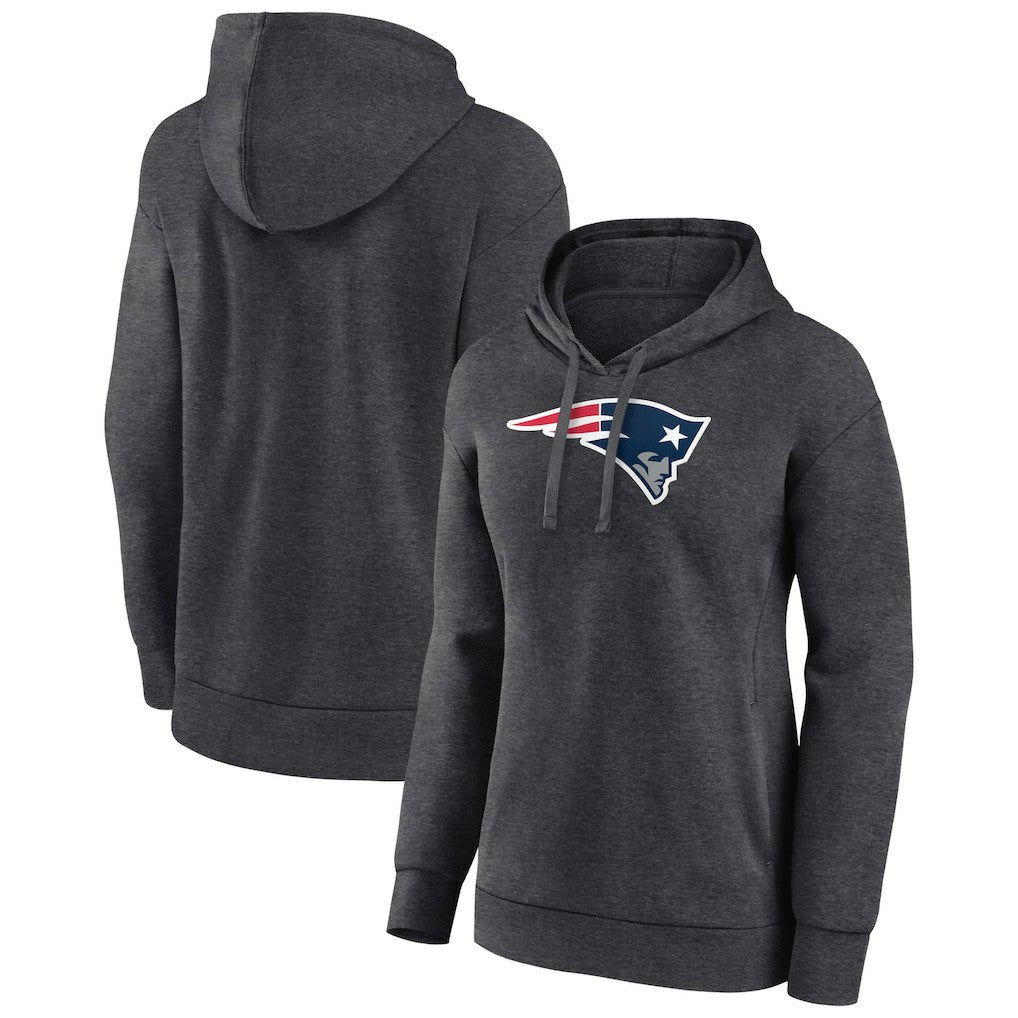 New England Patriots Women's Primary Logo Pullover Hoodie - Charcoal discount