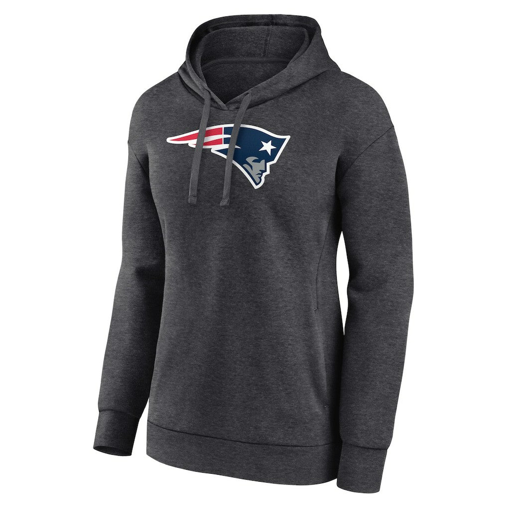 New England Patriots Women's Primary Logo Pullover Hoodie - Charcoal discount