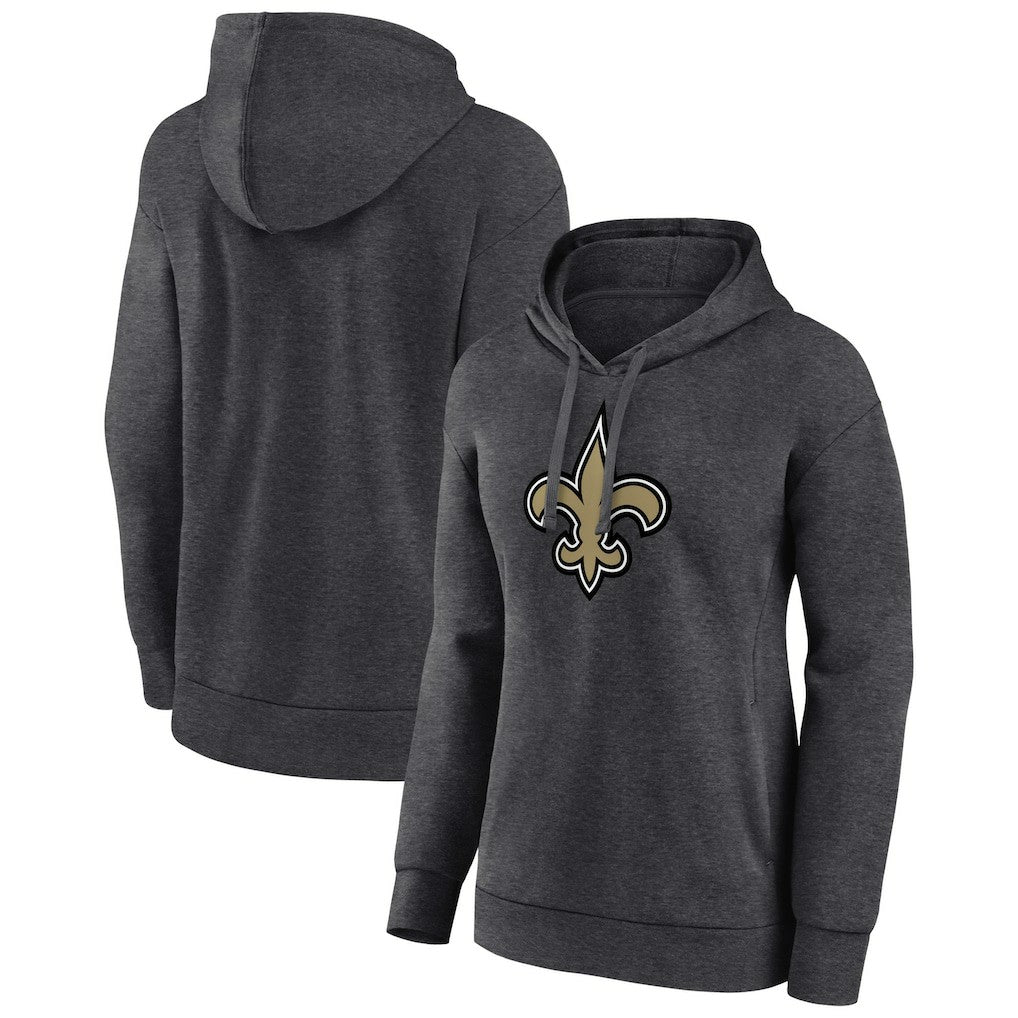 New Orleans Saints Women's Primary Logo Pullover Hoodie - Charcoal on sale