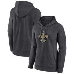 New Orleans Saints Women's Primary Logo Pullover Hoodie - Charcoal on sale