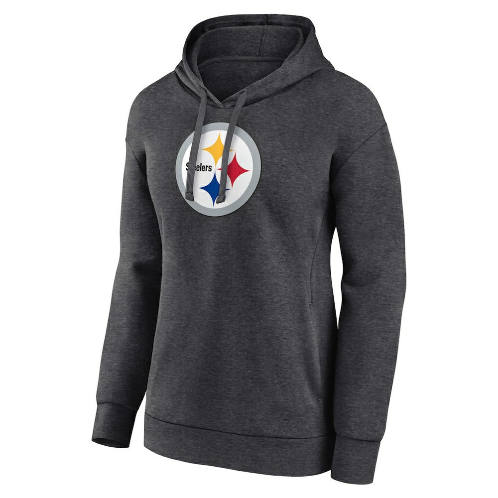Pittsburgh Steelers Women's Primary Logo Pullover Hoodie - Charcoal outlet