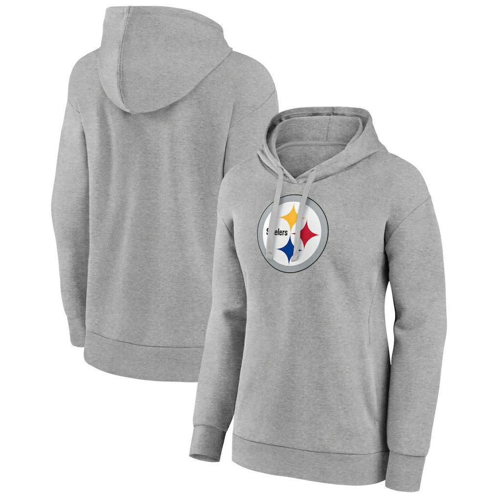 Pittsburgh Steelers Women's Primary Logo Pullover Hoodie - Gray online