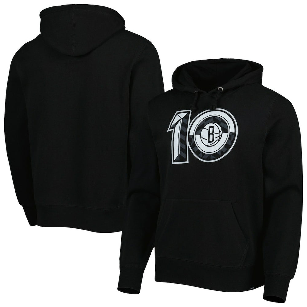 Brooklyn Nets '47 10th Anniversary Headline Pullover Hoodie - Black | 47 brand for sale