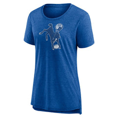 Indianapolis Colts Women's Throwback Team Logo Tri-Blend T-Shirt - Heather Royal sale