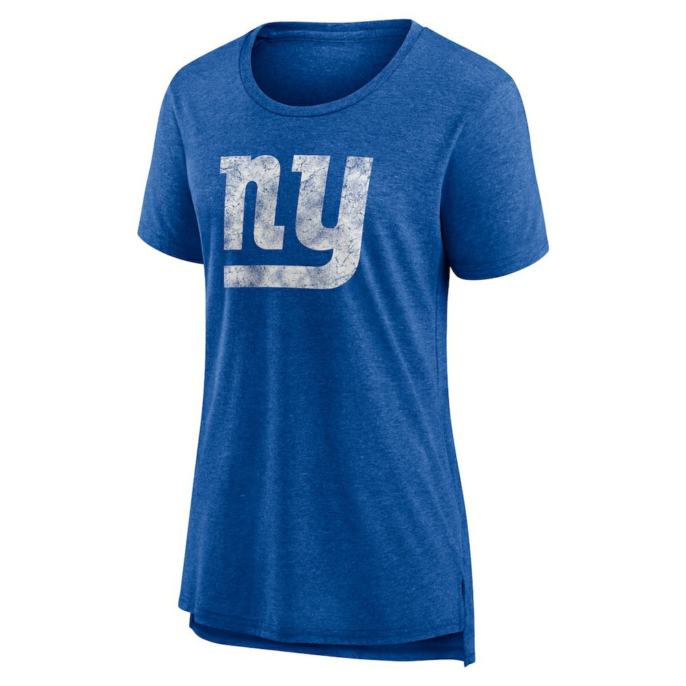 New York Giants Women's Throwback Team Logo Tri-Blend T-Shirt - Heather Royal discount
