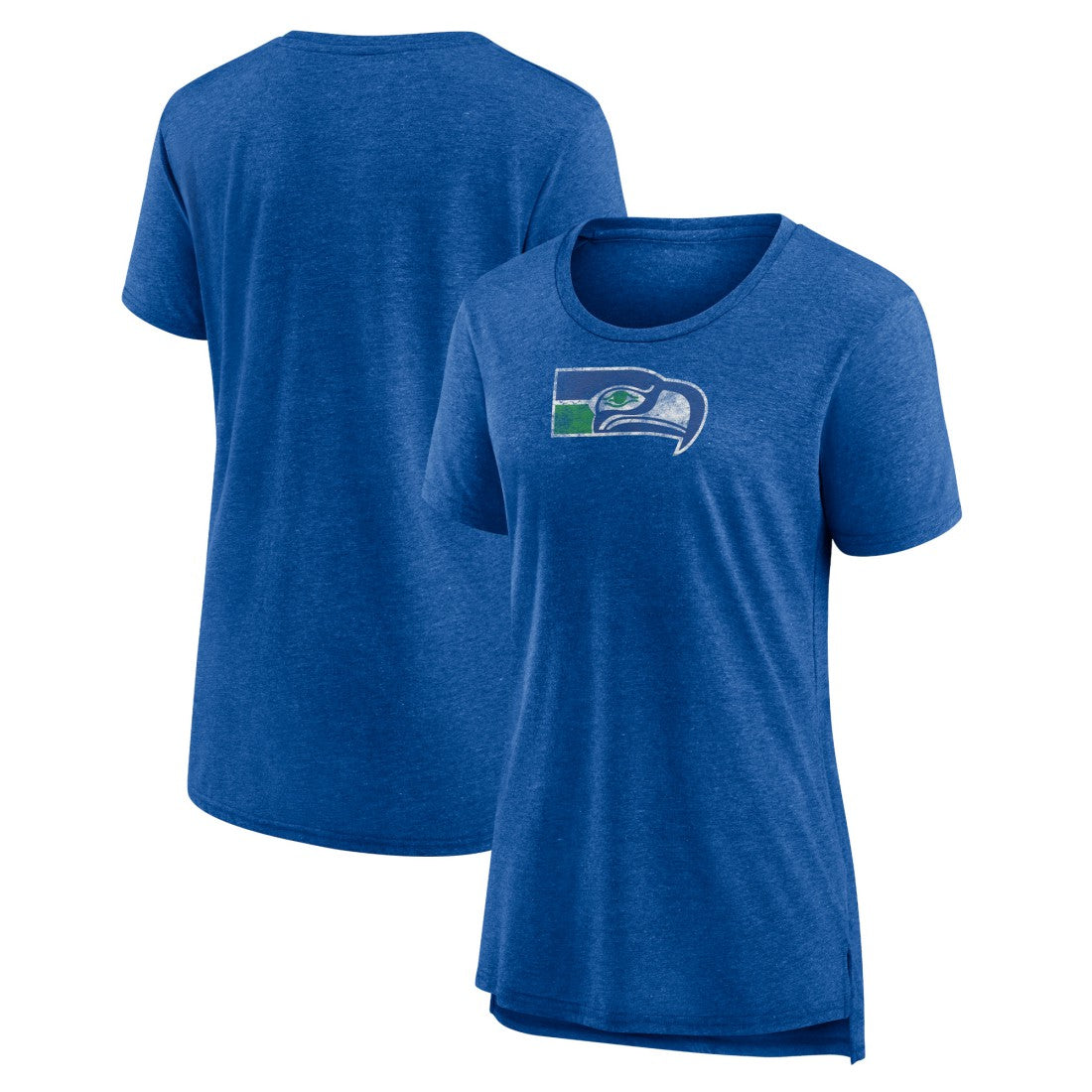 Seattle Seahawks Women's Throwback Team Logo Tri-Blend T-Shirt - Heather Royal discount