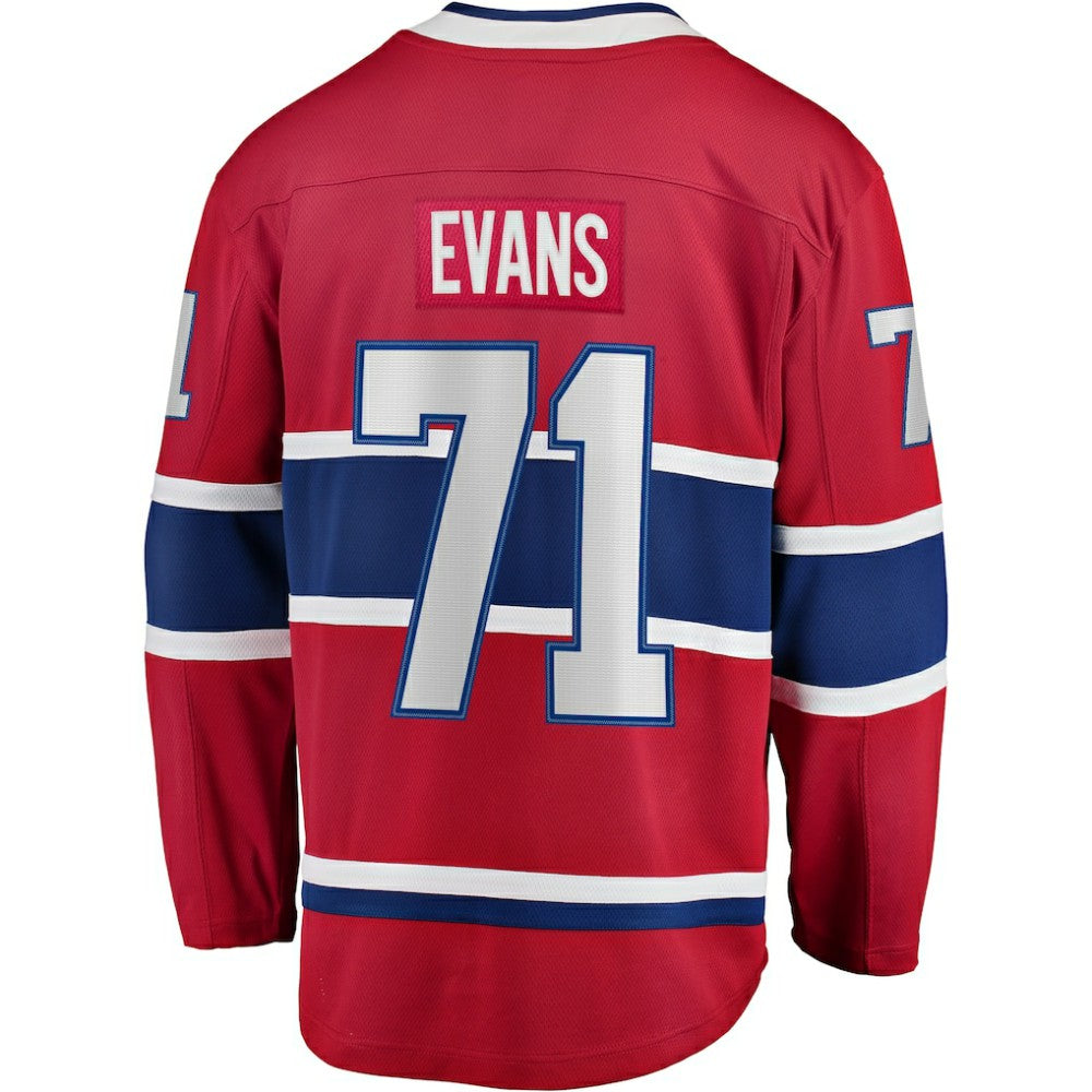 Jake Evans Montreal Canadiens Fanatics Home Breakaway Player Jersey Red