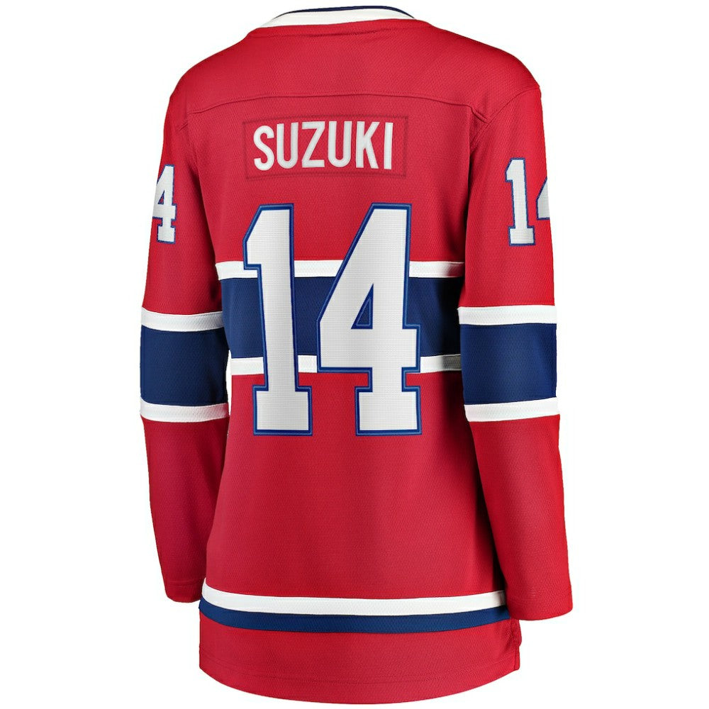 Nick Suzuki Montreal Canadiens Fanatics Women's Home Captain Patch Breakaway Player Jersey Red