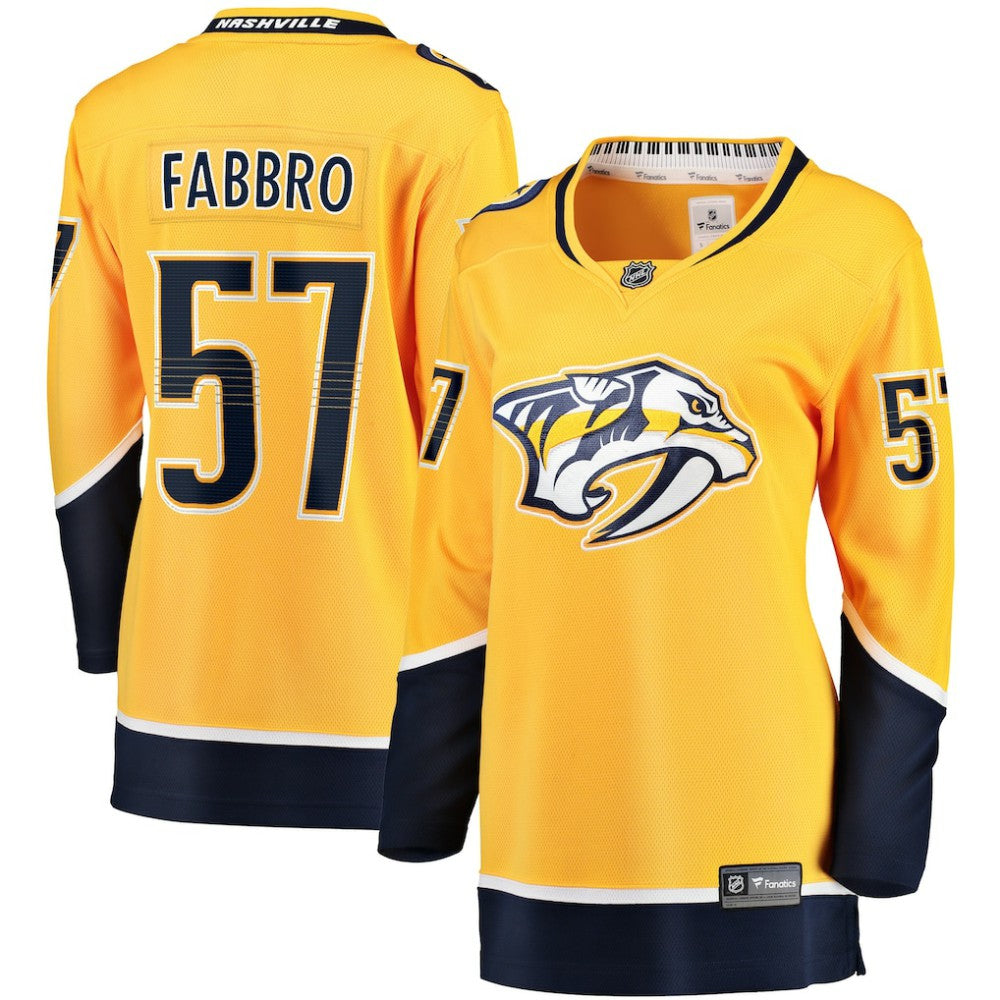 Dante Fabbro Nashville Predators Fanatics Women's Home Breakaway Player Jersey Gold