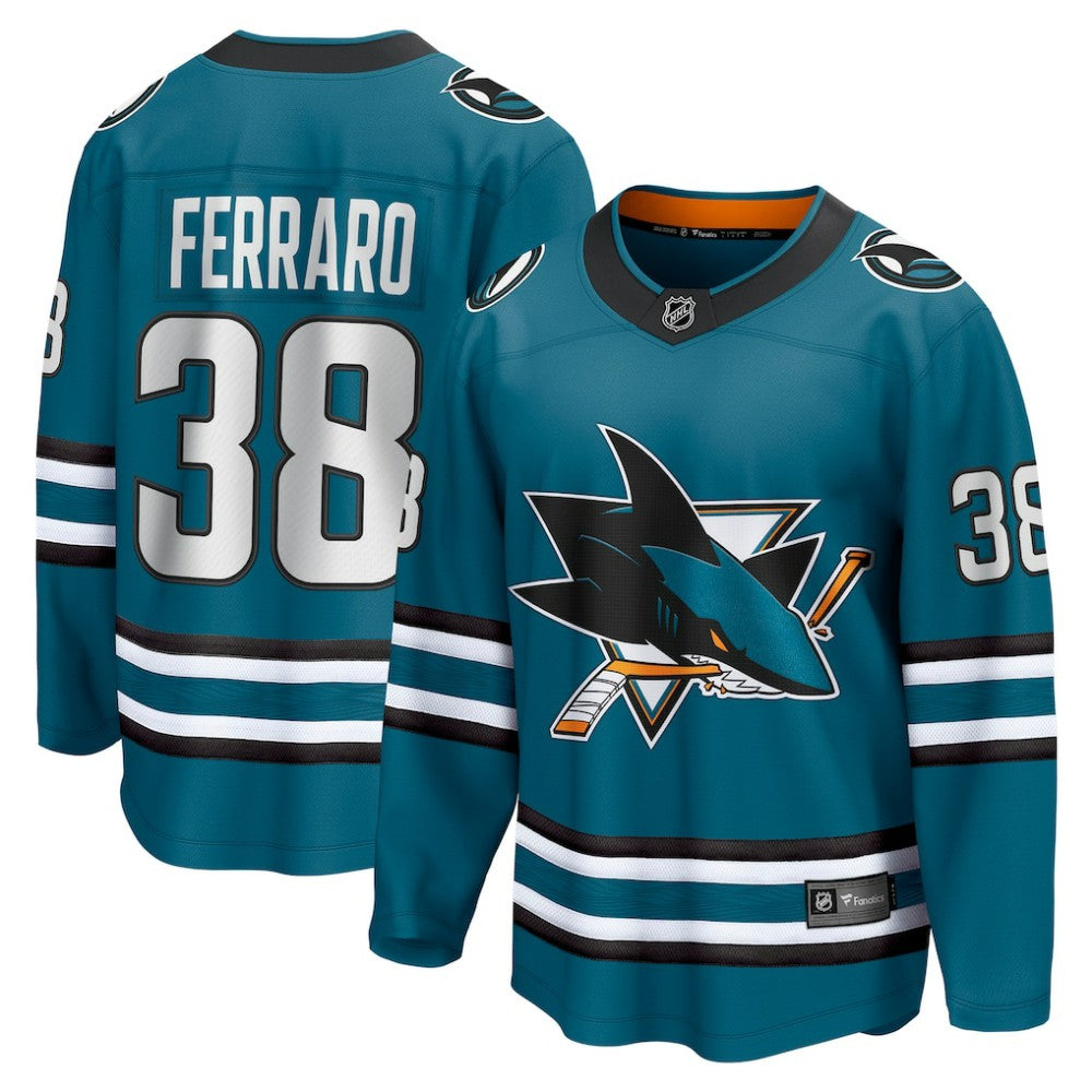 Mario Ferraro San Jose Sharks Fanatics Home Breakaway Player Jersey Teal