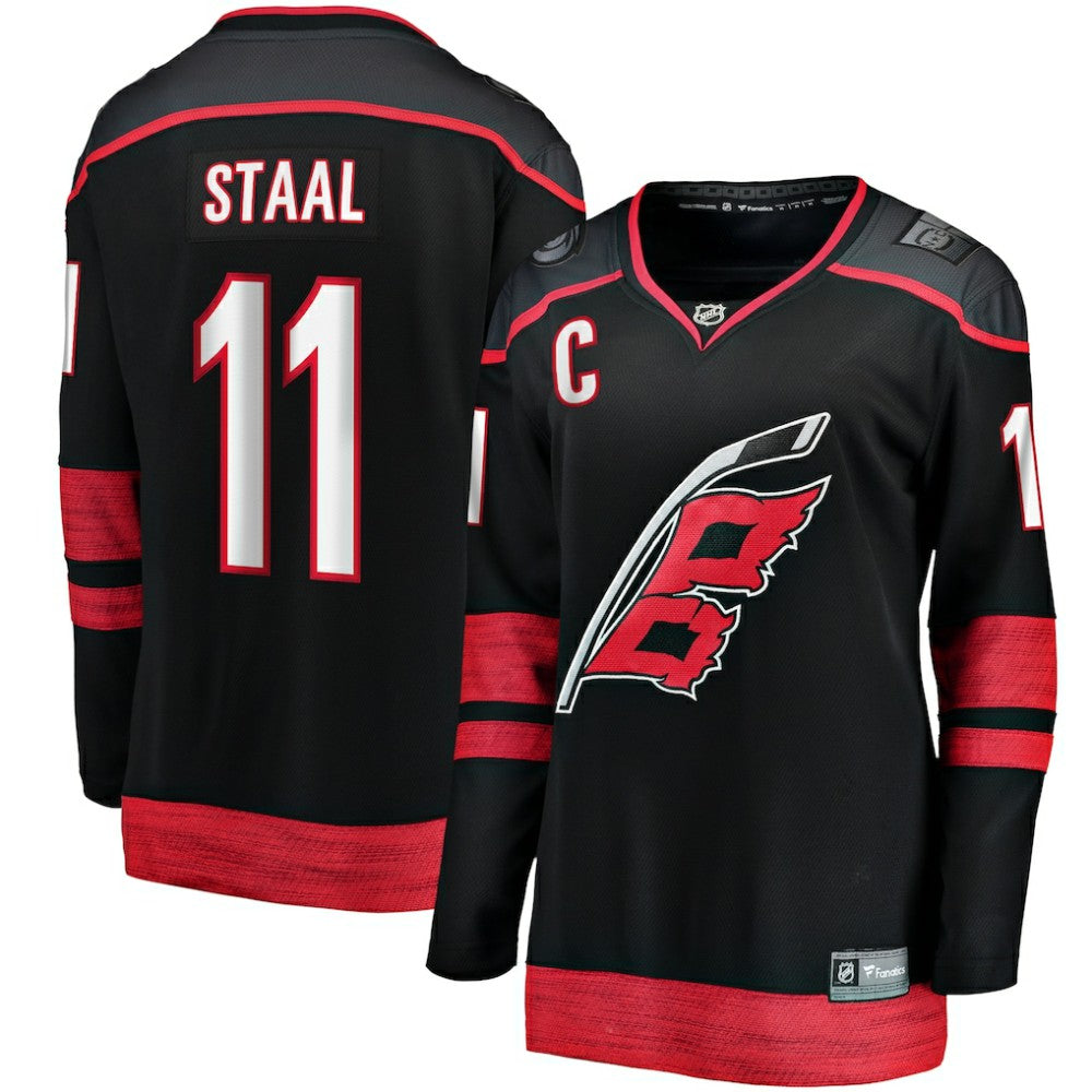 Jordan Staal Carolina Hurricanes Fanatics Women's Home Captain Patch Breakaway Player Jersey Black