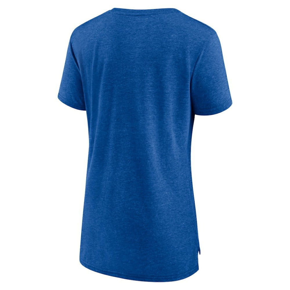 Chicago Cubs Women's Official Wordmark Tri-Blend T-Shirt - Heather Royal