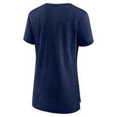 Milwaukee Brewers Women's Official Wordmark Tri-Blend T-Shirt - Heather Navy