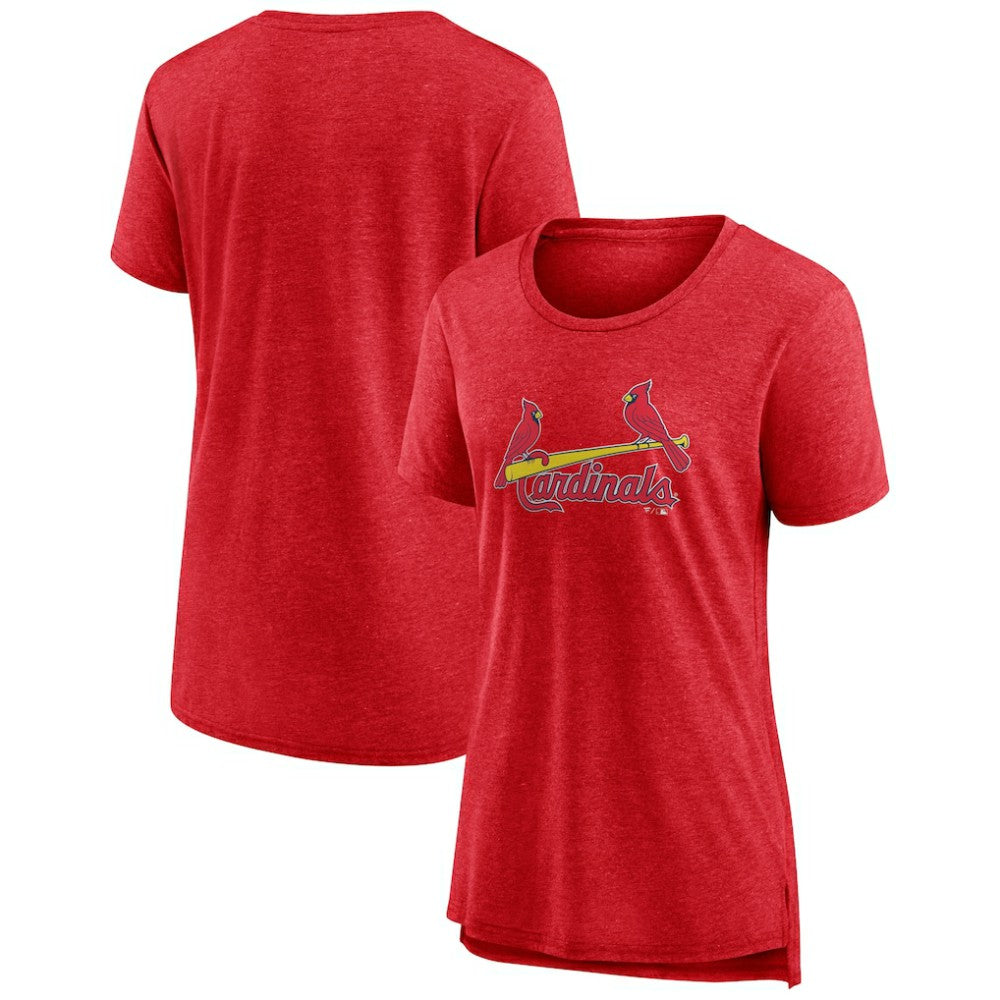 St. Louis Cardinals Women's Official Wordmark Tri-Blend T-Shirt - Heather Red