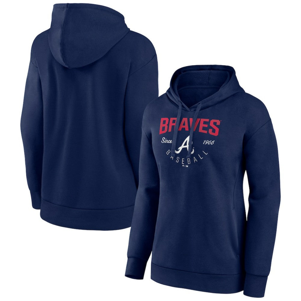 Atlanta Braves Women's Team Live For It Pullover Hoodie - Navy
